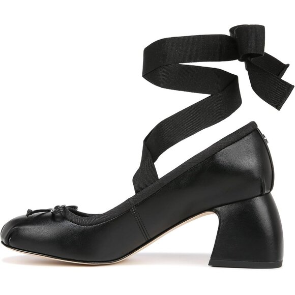 Circus by Sam Edelman Womens Black Polyurethane Block Heel Della Lace-up Pump - Picture 4 of 6